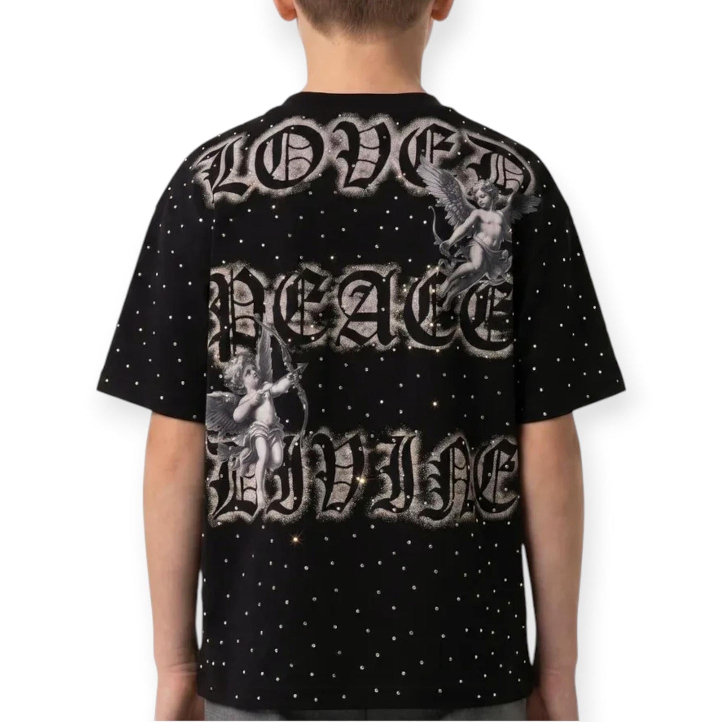 Disaster Premium Boys Restricted Rhinestones Tee Black