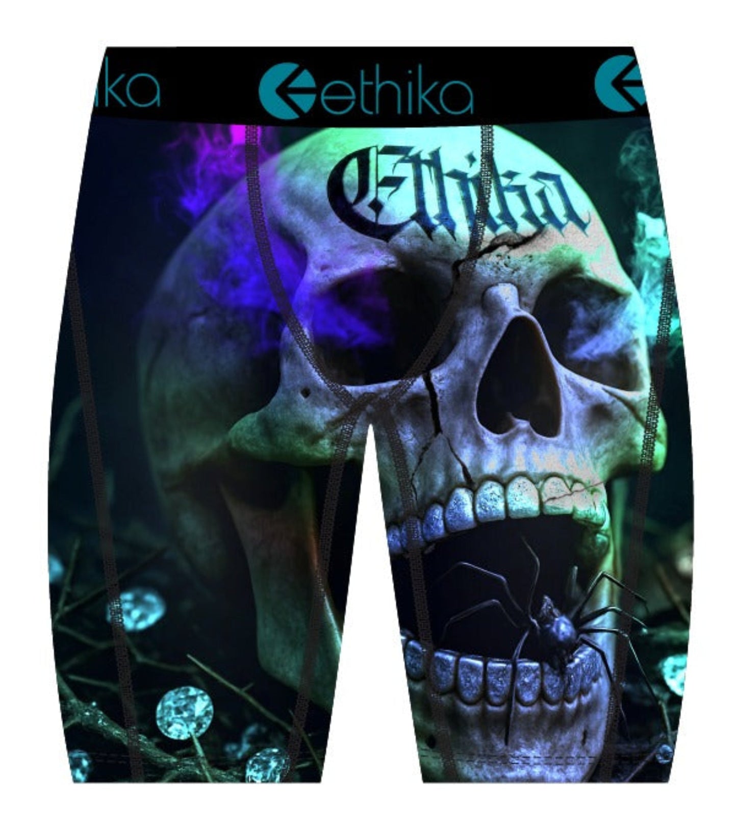 Men Death's Treasure Boxer Briefs - Blue Purple