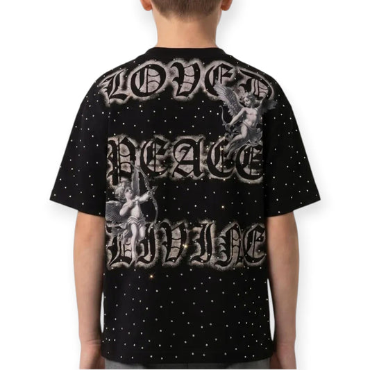 Disaster Premium Boys Restricted Rhinestones Tee Black