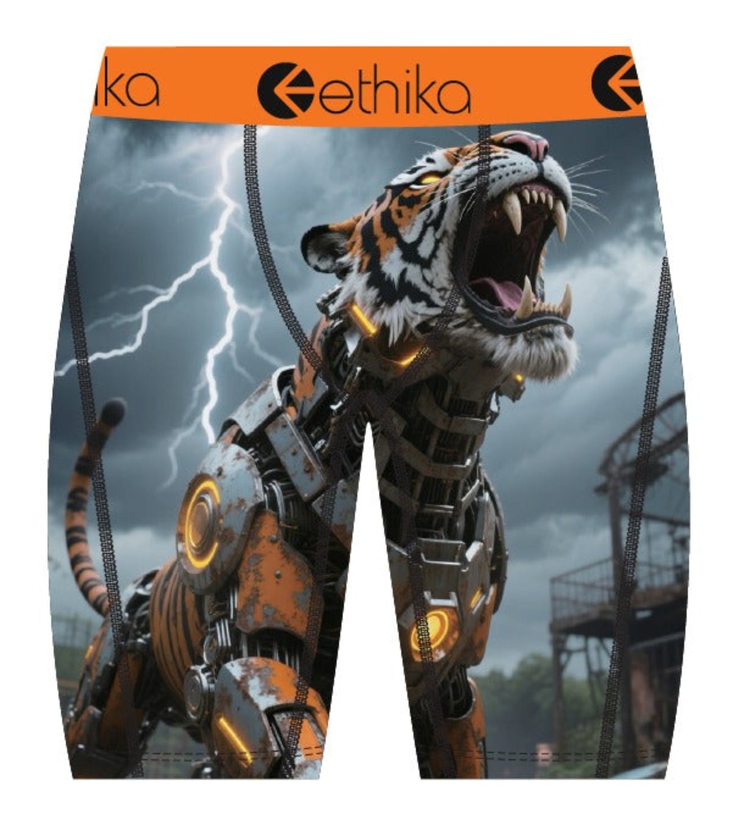 Men Cyberfang - Comfortable Athletic Fit Orange Grey