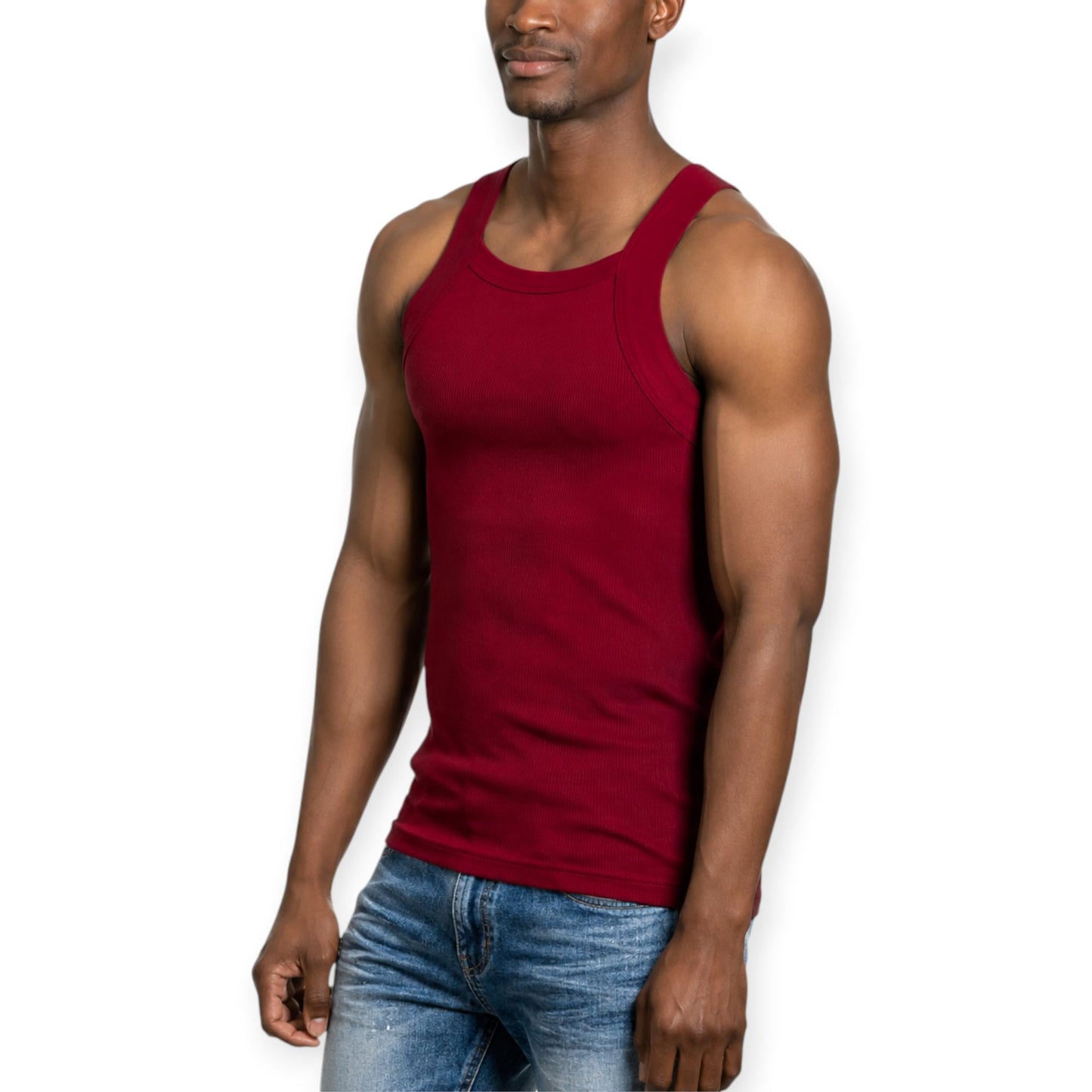 Galaxy by Harvic Men Tank Top - Classic Fit -Burgandy