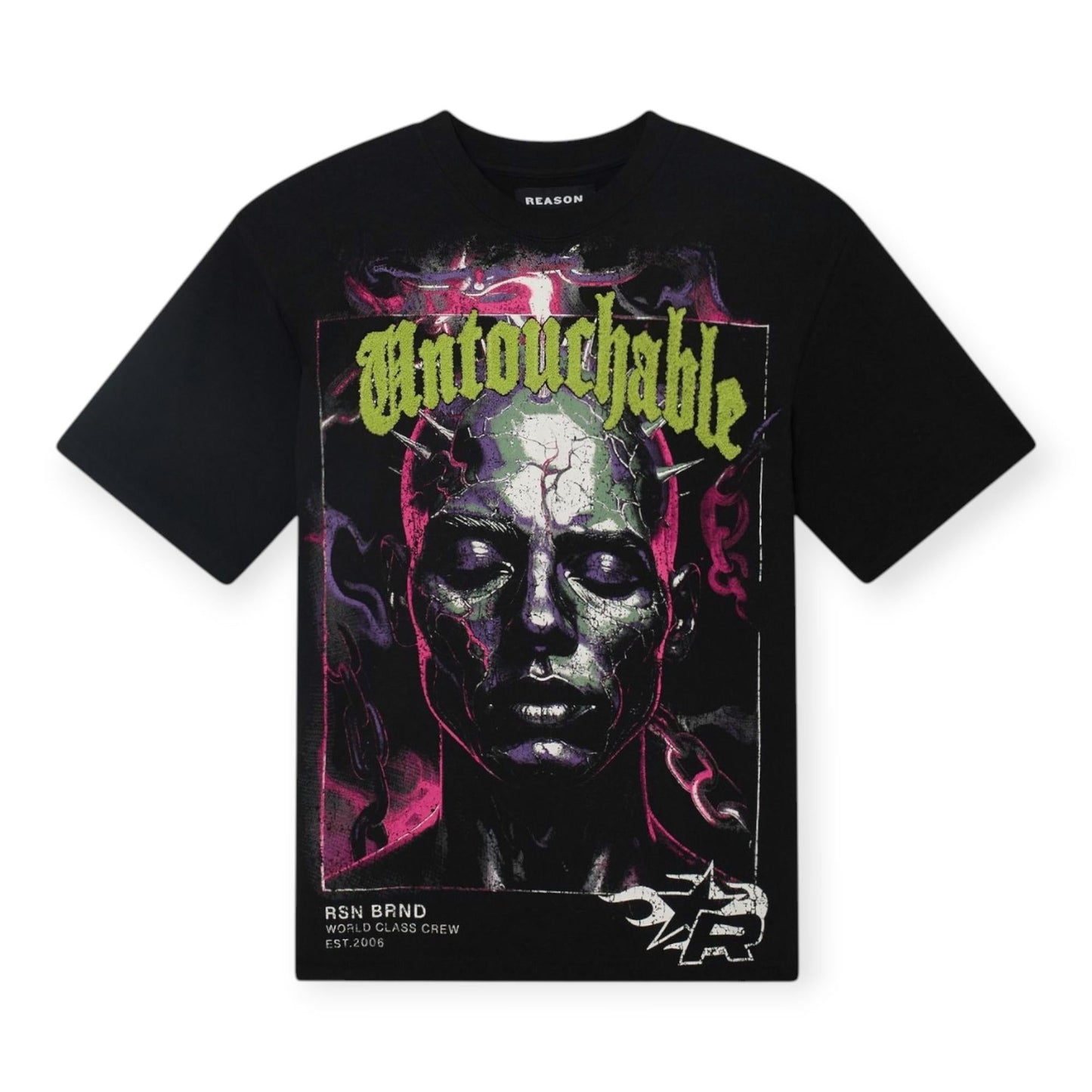 REASON Men Untouchable Heavy Tee - Relaxed Fit - Black